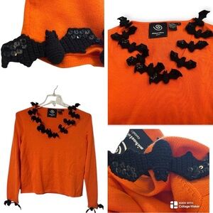 Michael Simon 2003 crochet bats with sequins sweater